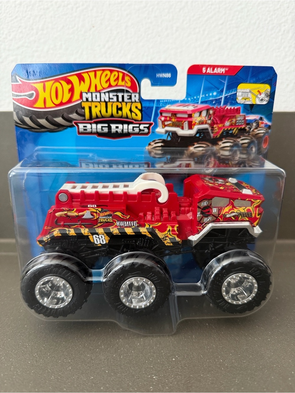 Hot Wheels Five Alarm Big Rig Monster Truck 1:64 scale diecast vehicle.